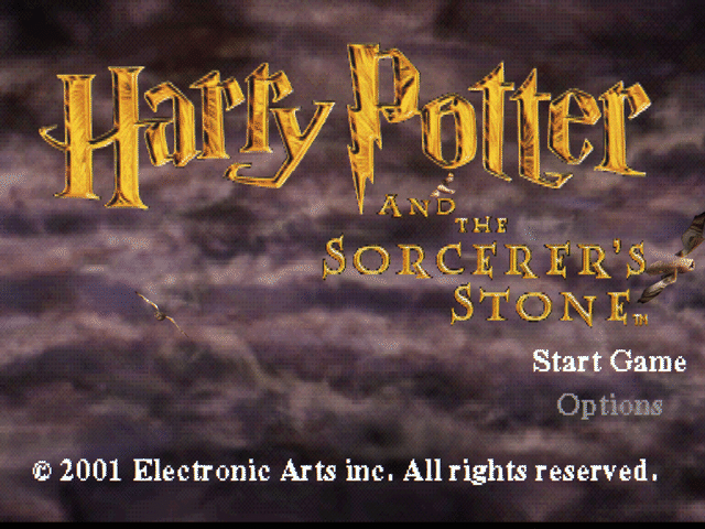Harry Potter and the Sorcerer's Stone title screen for Playstation